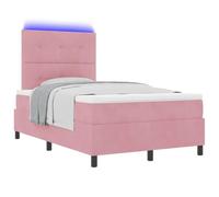 vidaXL Letto a Molle con Materasso Rosa 120 x 200 cm Velluto, Testiera Elegante, Letto a Molla Moderno, Materasso Rettangolare e Struttura, Soluzione di Riposo per Camera Accogliente