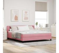 vidaXL Letto a molle con materasso Rosa 180 x 200 cm Velluto
