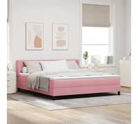 vidaXL Letto a molle con materasso Rosa 200 x 180 cm Poliestere