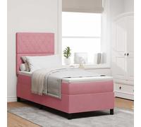 vidaXL Letto a molle con materasso Rosa 80 x 200 cm Velluto