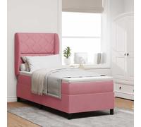 vidaXL Letto a molle con materasso Rosa 80 x 200 cm Velluto