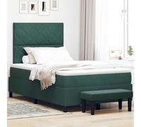 vidaXL Letto a molle con materasso Verde scuro 120 x 200 cm Velluto