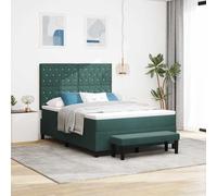 vidaXL Letto a molle con materasso Verde scuro 140 x 200 cm Velluto