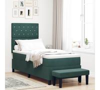 vidaXL Letto a molle con materasso Verde Scuro 80 x 200 cm Velluto