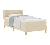 vidaXL Letto a molle con testiera Crema 100 x 200 cm Tessuto | Materiale traspirante e robusto, Durabilità e comfort ai massimi livelli, Allevia la fatica e sostiene il tuo corpo