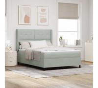 vidaXL Letto a molle con testiera Grigio chiaro 140 x 200 cm Velluto