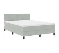 vidaXL Letto Box Spring con Materasso e Luce LED Grigio chiaro 160x200 cm Velluto