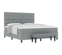 vidaXL Letto a molle con testiera Grigio chiaro 180 x 200 cm Tessuto | Questo tessuto grigio chiaro dà un tocco moderno alla tua camera da letto,
