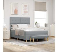 vidaXL Letto a molle con testiera Grigio chiaro 190 x 140 cm Tessuto