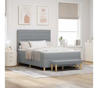 vidaXL Letto a molle con testiera Grigio chiaro 190 x 140 cm Tessuto