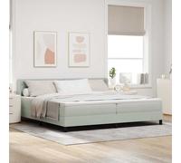 vidaXL Letto a molle con testiera Grigio chiaro 200 x 200 cm Velluto