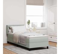 vidaXL Letto a molle con testiera Grigio chiaro 200 x 80 cm Velluto