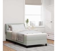 Letto a molle con testiera Grigio chiaro 90 x 200 cm Velluto