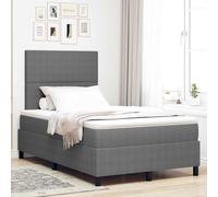 vidaXL Letto a molle con testiera Grigio chiaro e bianco 120 x 190 cm