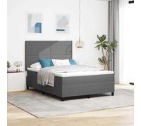 vidaXL Letto a molle con testiera Grigio chiaro e bianco 140 x 190 cm