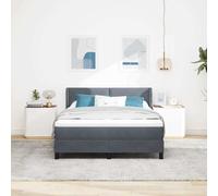 vidaXL Letto a molle con testiera Grigio scuro 200 x 160 cm Velluto