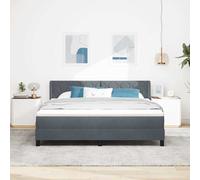 vidaXL Letto a molle con testiera Grigio scuro 200 x 180 cm Velluto