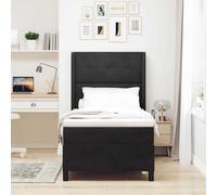 vidaXL Letto a molle con testiera Nero 90 x 200 cm Velluto
