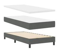 vidaXL letto a molle con testiera regolabile grigio scuro, 90 x 190 cm, design moderno, copertura removibile, schiuma ad alta densità, mobili per la camera da letto, set materasso, struttura per il