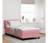 vidaXL Letto a molle con testiera Rosa 90 x 190 cm Velluto