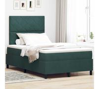 vidaXL Letto a molle con testiera Verde Scuro 120 x 190 cm Velluto