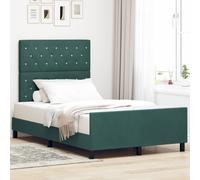 vidaXL Letto a molle con testiera Verde Scuro 120 x 200 cm Velluto