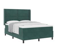 vidaXL Letto a molle con testiera Verde Scuro 160 x 200 cm Velluto