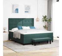 vidaXL Letto a molle con testiera Verde scuro 200 x 180 cm Velluto