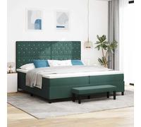 vidaXL Letto a molle con testiera Verde scuro 200 x 200 cm Velluto