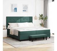 vidaXL Letto a molle con testiera Verde scuro 200 x 200 cm Velluto