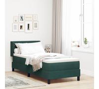vidaXL Letto a molle con testiera Verde Scuro 200 x 80 cm Velluto