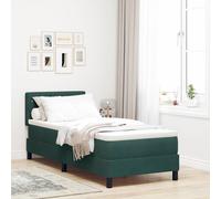 vidaXL Letto a molle con testiera Verde scuro 80 x 200 cm Velluto