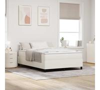 vidaXL Letto a molle Crema e Bianco 160 x 200 cm Tessuto in Cords