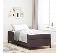Letto a molle con materasso Marrone Scuro 90 x 190 cm Tessuto