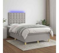 VIDAXL - Letto A Molle Materasso E Led Grigio Chiaro 120x200 Cm Tessuto - SPEDIZIONE GRATUITA