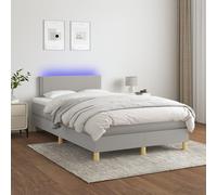 vidaXL Letto a Molle Materasso e LED Grigio Chiaro 120x200 cm Tessuto