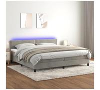 VIDAXL - Letto A Molle Materasso E Led Grigio Chiaro 200x200 Cm Velluto - SPEDIZIONE GRATUITA