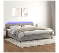 VIDAXL - Letto A Molle Materasso E Led Grigio Chiaro 200x200 Cm Velluto - SPEDIZIONE GRATUITA