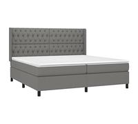 vidaXL Letto a molle con materasso e LED in tessuto grigio scuro 200x200 cm