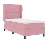 vidaXL Letto a Molle Rosa da 90 x 200 cm in Velluto di Ha Un Sistema a Molle Singolo e Una Copertura Removibile con Cerniera. Perfetto per arredare Una Camera da Letto Moderna e per Un Riposo confo