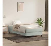 vidaXL Letto a Molle senza Materasso Grigio Chiaro 90x220 cm Velluto