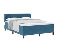 vidaXL Letto a molle vitaXL con materasso Blu scuro 140x200 cm VellutoLetti moderni