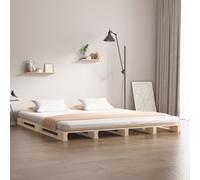 vidaXL Letto a Pallet 140x200 cm in Legno Massello di Pino