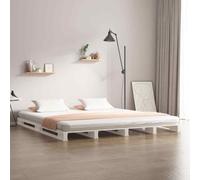 vidaXL Letto a Pallet Bianco 120x200 cm in Legno Massello di Pino
