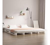 vidaXL Letto a Pallet Bianco 120x200 cm in Legno Massello di Pino