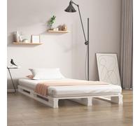 vidaXL Letto a Pallet Bianco 90x200 cm in Legno Massello di Pino