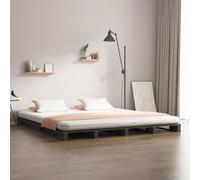 vidaXL Letto a Pallet Grigio 120x190 cm Small Double Legno di Pino