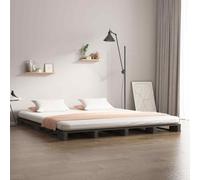 vidaXL Letto a Pallet Grigio 120x200 cm in Legno Massello di Pino