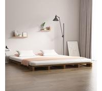 vidaXL Letto a Pallet Miele 120x200 cm in Legno Massello di Pino