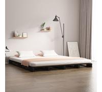 VIDAXL - Letto a Pallet Nero 120x190 cm Small Double Legno di Pino - SPEDIZIONE GRATUITA